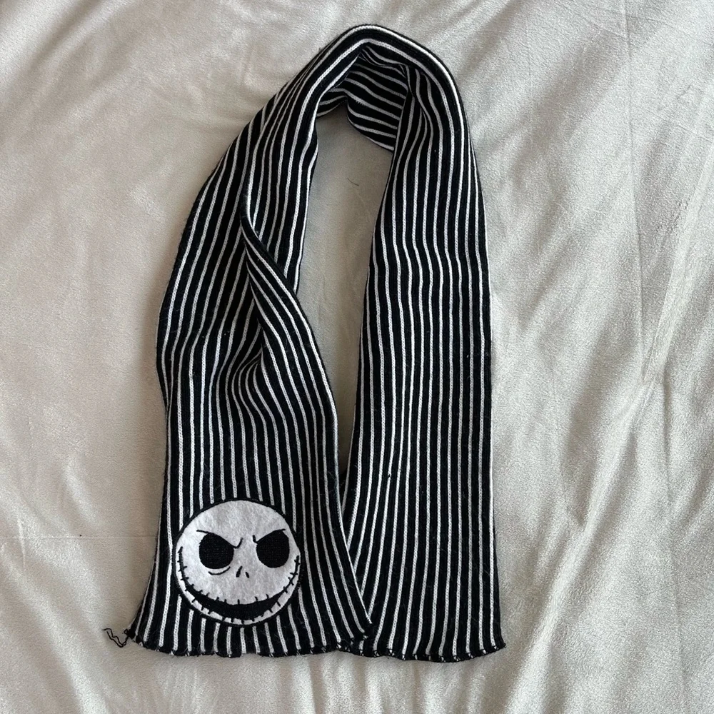Nightmare Before Christmas Jack Skeleton Striped Scarf